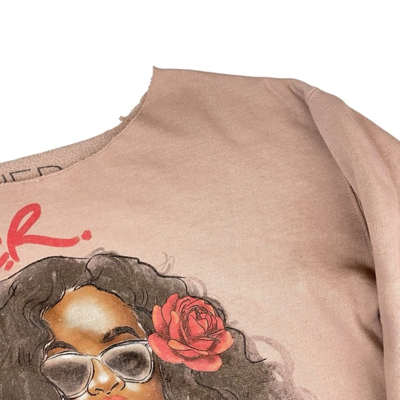 Goodie Two Sleeves H.E.R. Graphic Custom Cut-Out Sweatshirt M/L - Picture 4 of 9